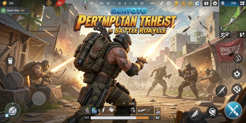 Screenshot gameplay DENTOTO menampilkan aksi pertarungan yang mendebarkan.