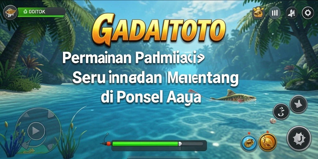 Screenshot GADAITOTO menunjukkan tampilan seru gameplay pancing.