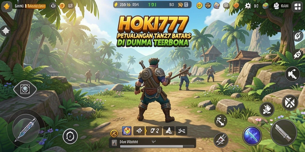 Screenshot HOKI777 menampilkan pemain yang menjelajahi dunia terbuka yang indah.
