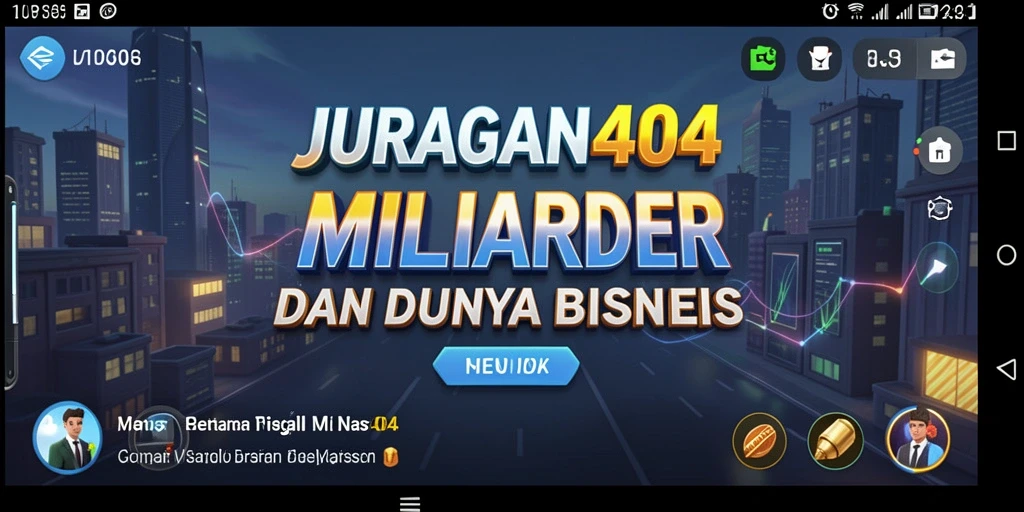 Screenshot gameplay JURAGAN404 yang menunjukkan aksi membangun bisnis.