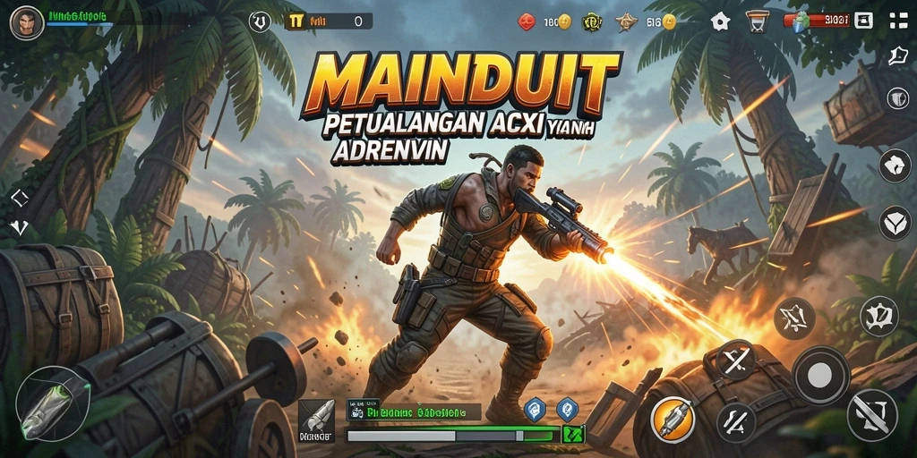 Screenshot gameplay MAINDUIT menampilkan aksi intens dan seru.