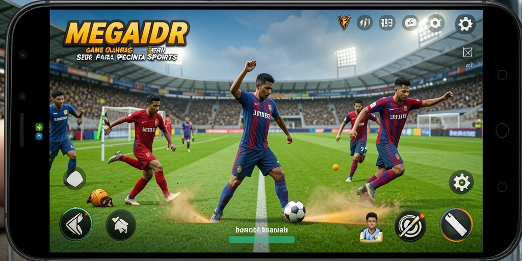 Screenshot gameplay MEGAIDR yang menampilkan aksi olahraga yang mendebarkan.
