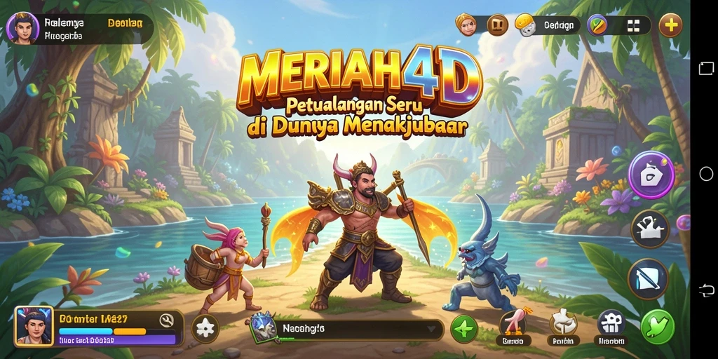 Tangkapan layar <strong>MERIAH4D</strong> yang menunjukkan aksi petualangan seru dan grafis yang menakjubkan.