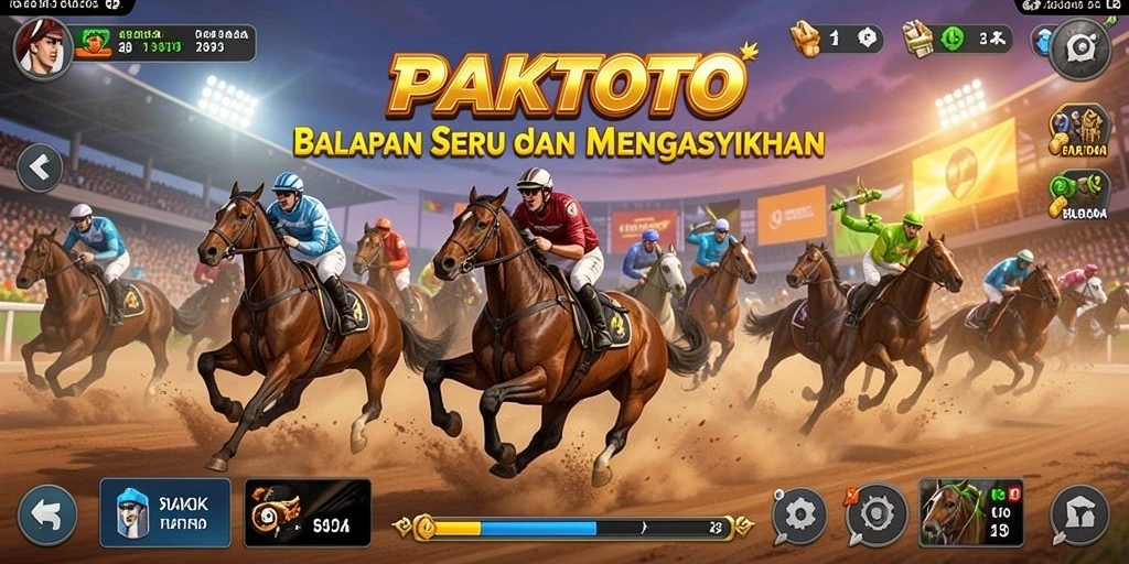 Screenshot gameplay PAKTOTO menampilkan aksi balapan mendebarkan.