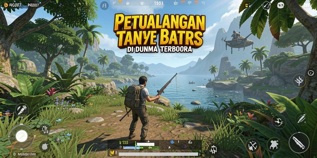 Screenshot utama menunjukkan gameplay eksplorasi di dunia terbuka.