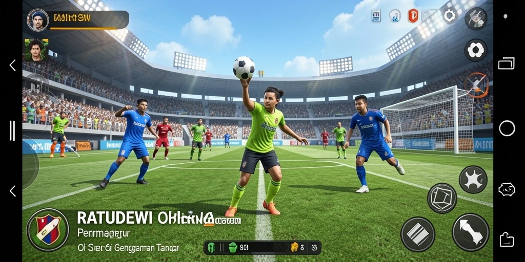 Tampilan gameplay seru dari RATUDEWI yang penuh aksi olahraga.
