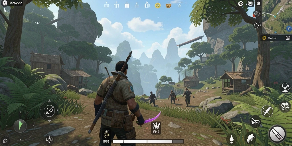 Tampilan gameplay seru dalam dunia terbuka yang luas.