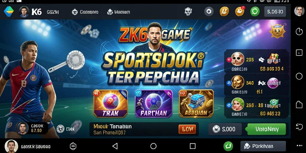 Screenshot menunjukkan antarmuka ZK6 dengan berbagai pilihan taruhan olahraga.